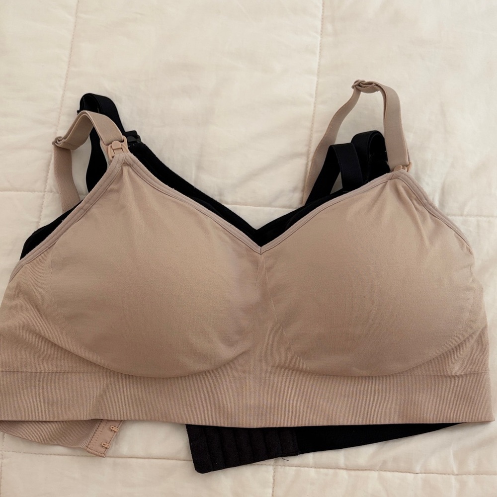 Auden nursing lightly lined seamless bras set of 2 - Nude and Black